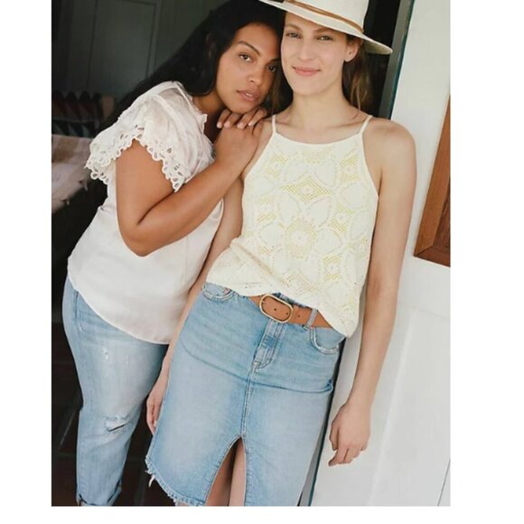 Anthropologie Pilcro Denim Skirt Womens 0 Blue Pencil Faded Slim Short Straight - Picture 4 of 5